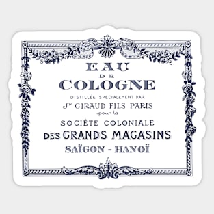 Eau De Cologne / Vintage Label Sticker